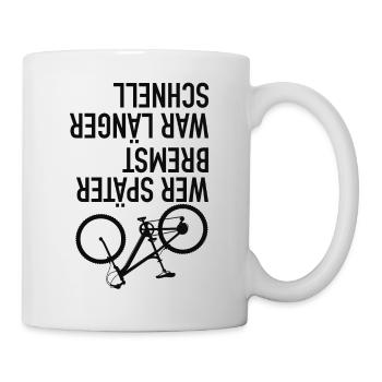 Mountainbike Fahrrad Fahrer Geschenkidee Lustig - Tasse - Weiß - Rechts