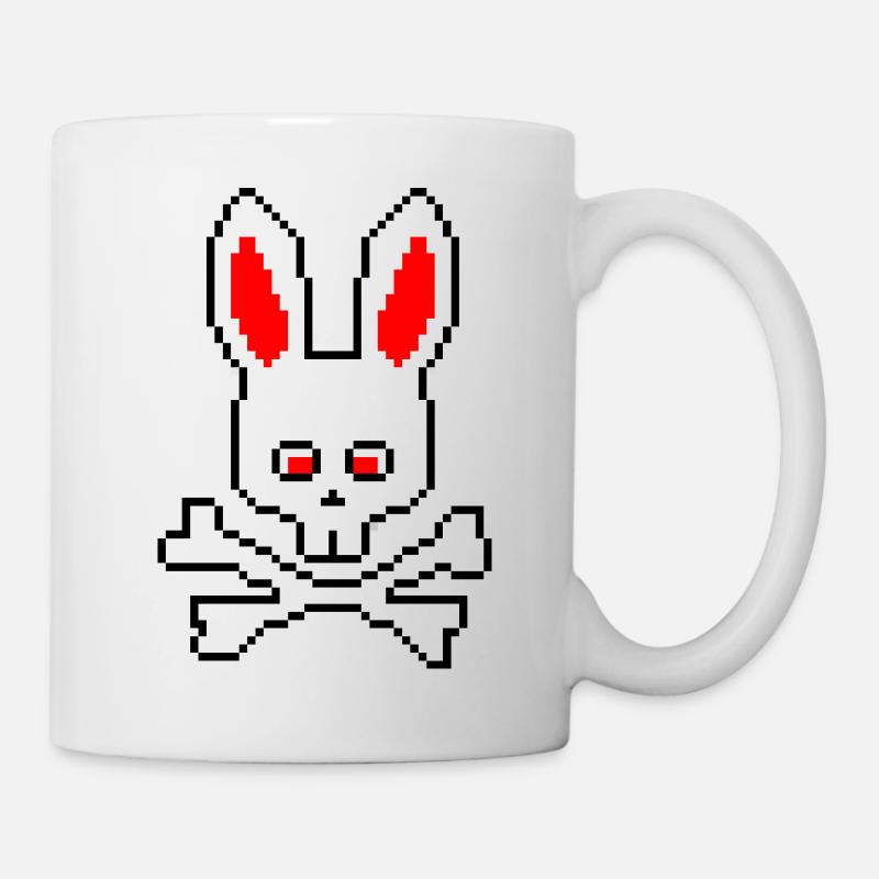 Totenkopf Hase Rot - Tasse - Weiß