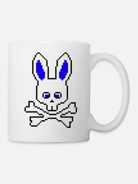 Skull Rabbit Blue - Mug - white