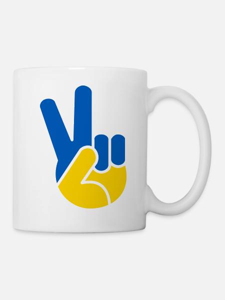 Ukraine Peace Hand Zeichen - Tasse - Weiß