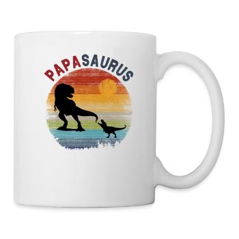 Papasaurus 1 Kid - Coucher de soleil rétro vintage - Mug blanc - blanc - Droite