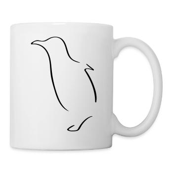 Penguin Line Art - Minimalist - Mug - white - Right