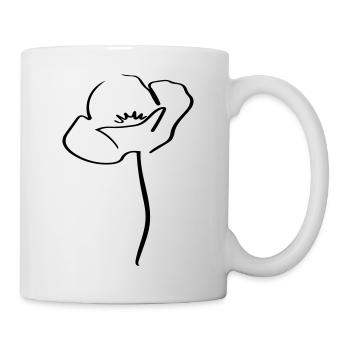 Poppy Line Art - Minimalist - Mug - white - Right