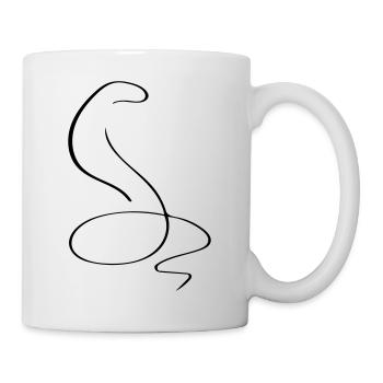Snake Line Art - Minimalist - Mug - white - Right