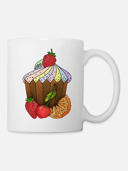 Kuchen - Tasse - Weiß