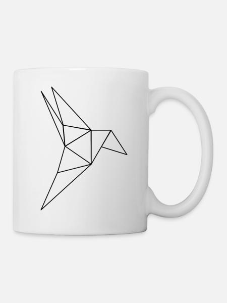 Colibri Origami Oiseau - Mug blanc - blanc