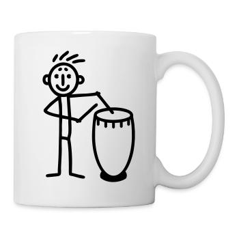Trommler Drummer spielt Congas Djembe - Tasse - Weiß - Rechts