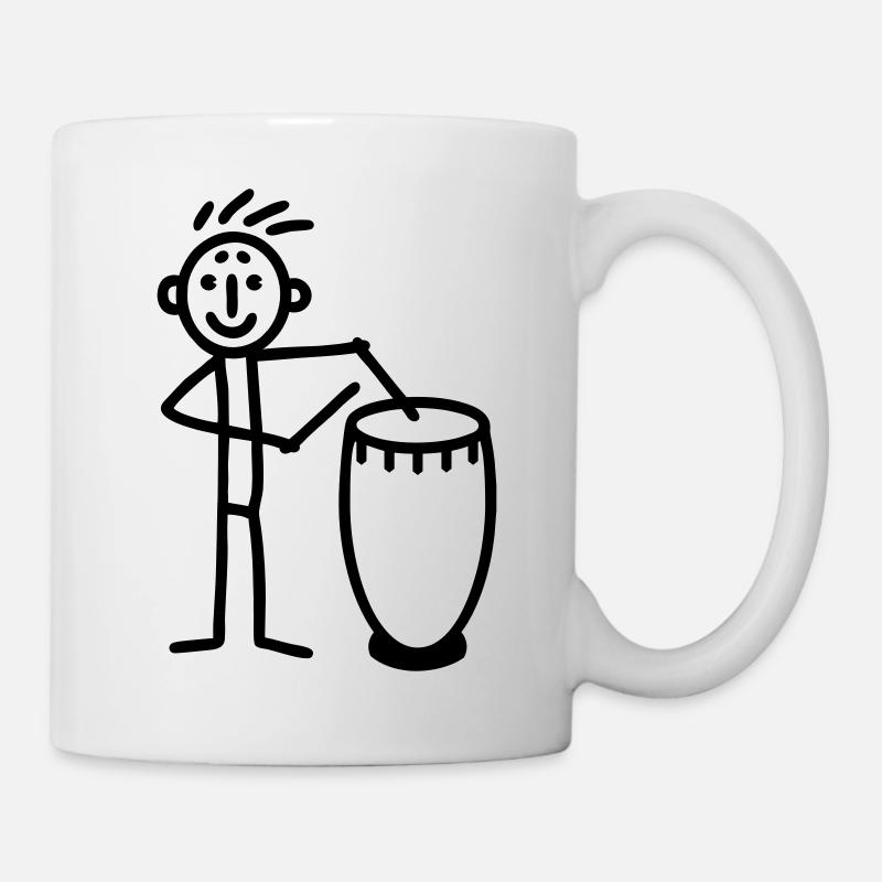 Trommler Drummer spielt Congas Djembe - Tasse - Weiß