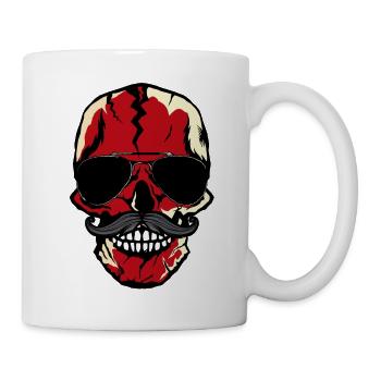 Totenkopf des Todes Sonnenbrille Halloween - Tasse - Weiß - Rechts
