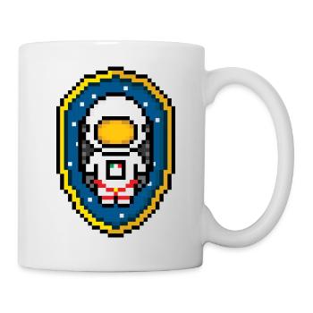 Badge d’astronaute (Pixel art/Space Badge) - Mug blanc - blanc - Droite
