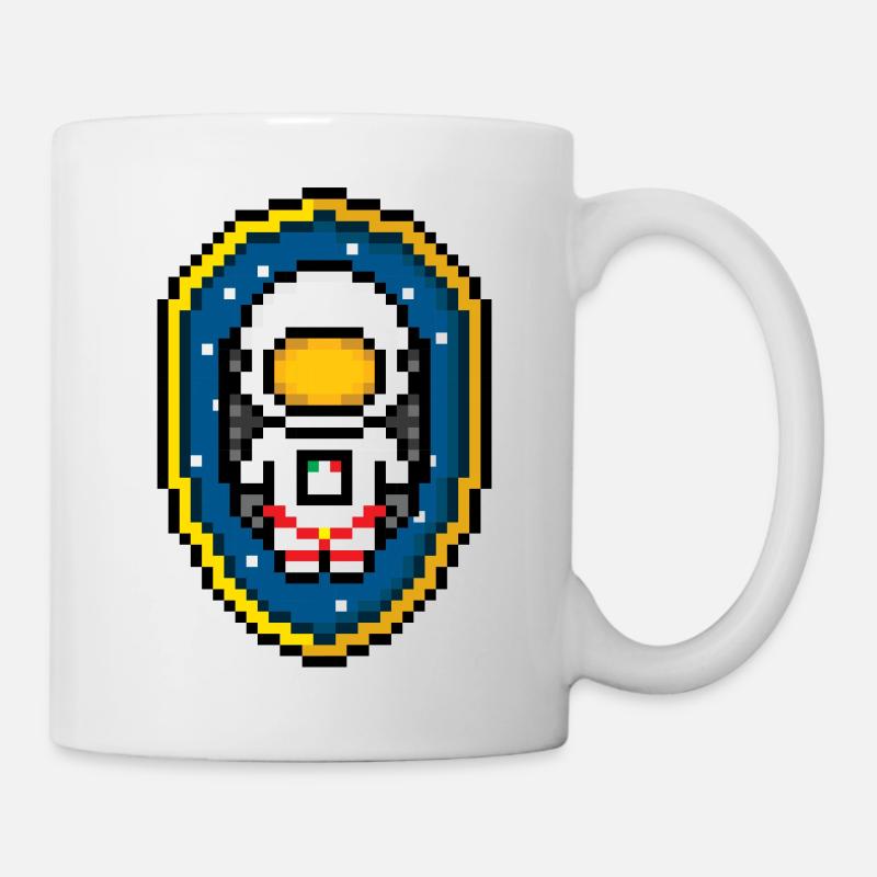 Astronaut Badge (Pixel art/Space Badge) - Mug - white