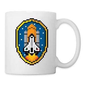 Space Shuttle Badge (Pixel art/Space Badge) - Mug - white - Right