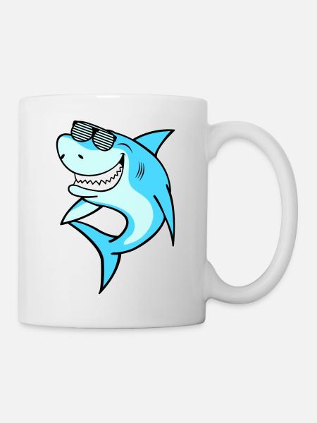 Shark Sunglasses - Tasse - Weiß