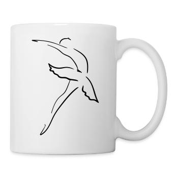 Ballerina Line Art - Minimalist - Mug - white - Right