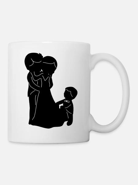 Brautpaar mit Kind Junge - Tasse - Weiß