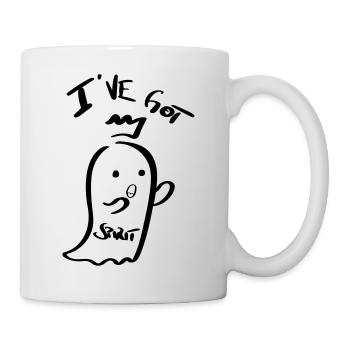 Geist Spirit Line Art - Minimalistisch - Tasse - Weiß - Rechts