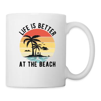 Life is Better At the Beach - Retro Sunset - Mug - white - Right