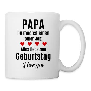 Bester Papa gratulieren Glückwunsch Geburtstag - Tasse - Weiß - Rechts