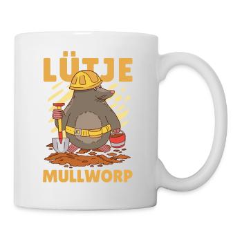 Lütje Mullworp Taupe bas-allemande - Mug blanc - blanc - Droite