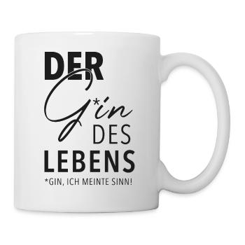 Der Gin des Lebens schwarzer Text - Tasse - Weiß - Rechts