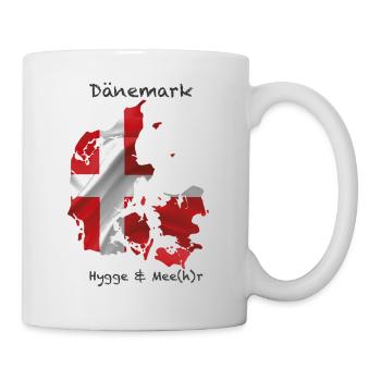 Dänemark Hygge & Mee(h)r Flagge Stoff - Tasse - Weiß - Rechts