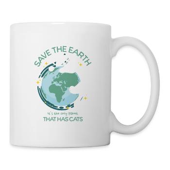 Sauvez la terre, c’est la seule planète qui a des chats - Mug blanc - blanc - Droite