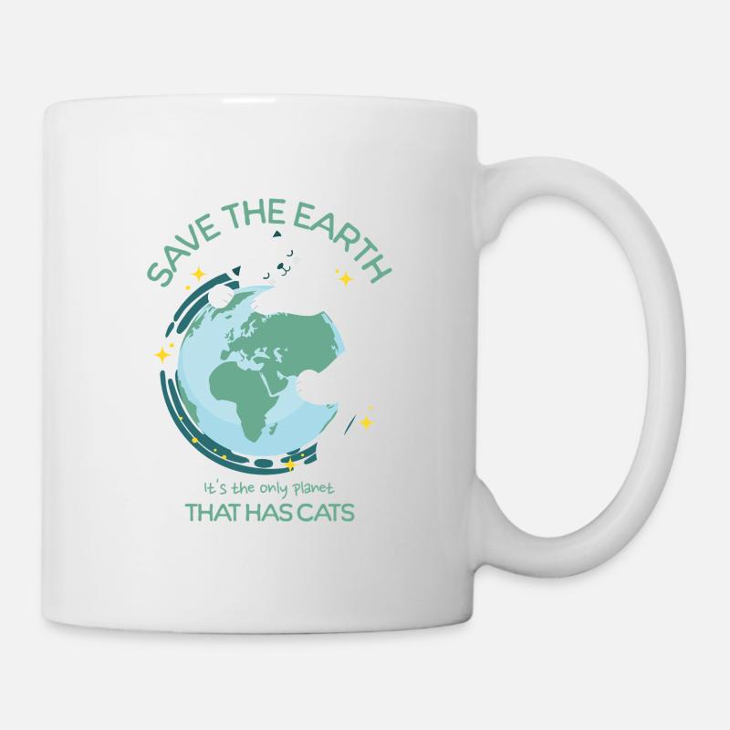 Sauvez la terre, c’est la seule planète qui a des chats - Mug blanc - blanc