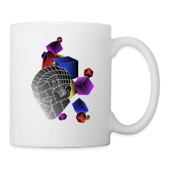 Robots with cubes colorful - Mug - white - Right