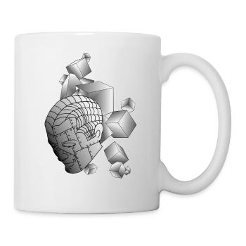 Robot with cube light grey - Mug - white - Right