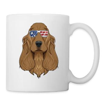 Cocker Spaniel USA Sunglasses I American Flag - Mug - white - Right