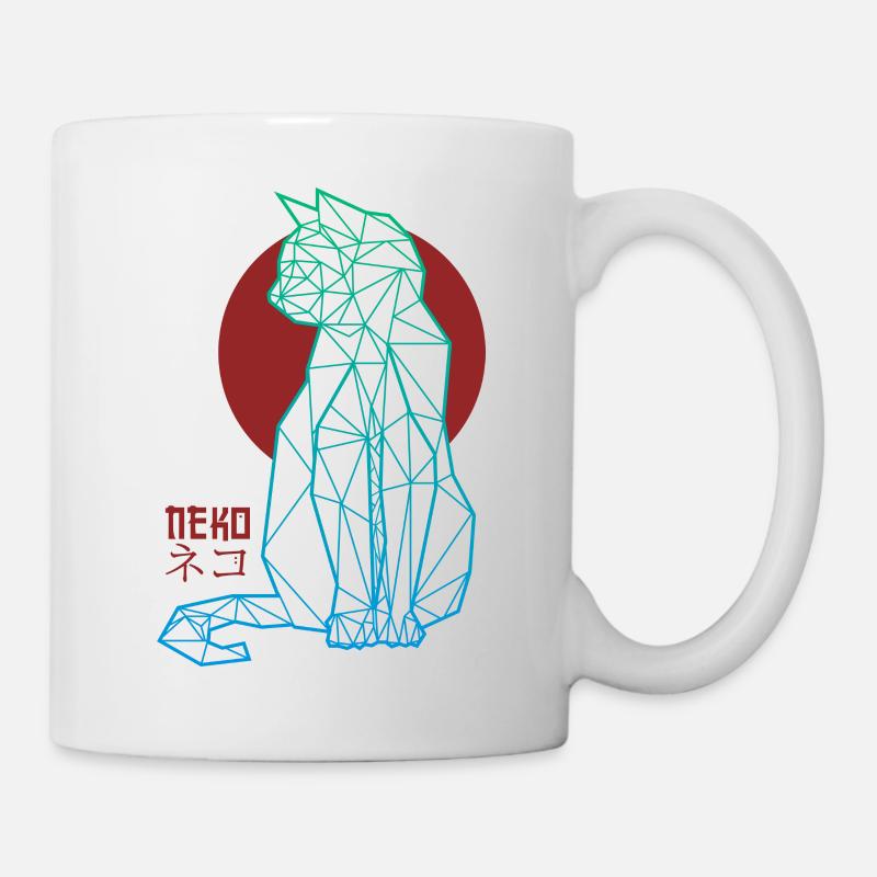 Katze, Neko und ネコ - Tasse - Weiß