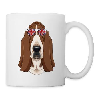 Basset Hound UK Lunettes de soleil I Deutsch Flag I Union - Mug blanc - blanc - Droite