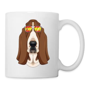 Basset Hound I Spain Sunglasses I Spanish Flag - Tasse - Weiß - Rechts