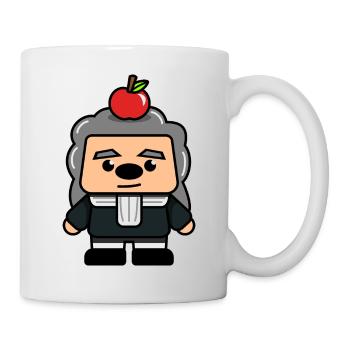 Isaac Newton with apple on his head - Mug - white - Right