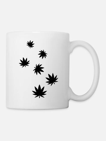Hanf Blatt Icon - Tasse - Weiß