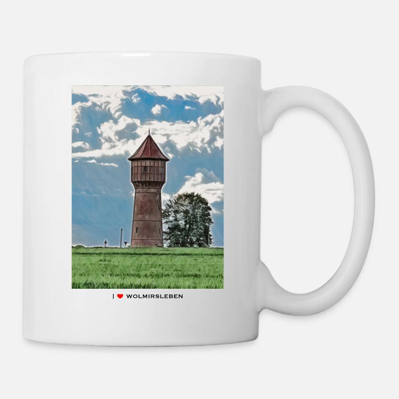 Wasserturm heller Stoff - Tasse - Weiß