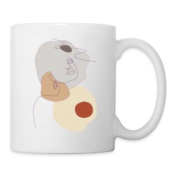 portrait stylisé de femme - Mug blanc - blanc - Droite
