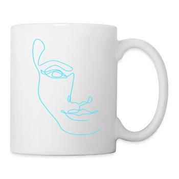 Art au trait Silhouette Féminine Visages Féminins - Mug blanc - blanc - Droite
