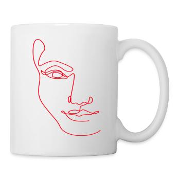 Art au trait Silhouette Féminine Visages Féminins - Mug blanc - blanc - Droite