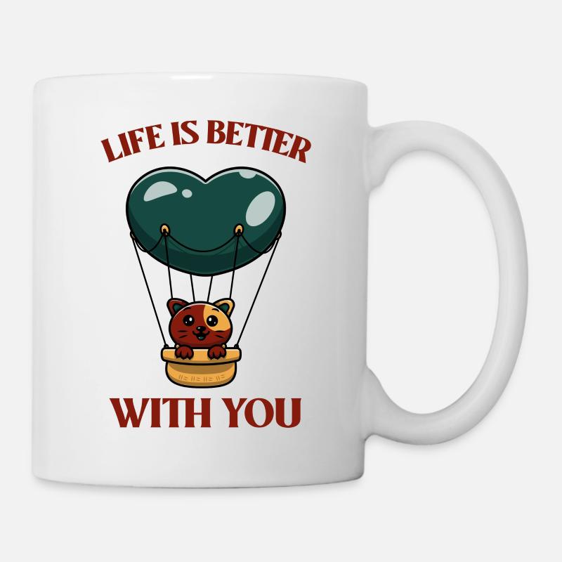 Montgolfière Cat - Mug blanc - blanc