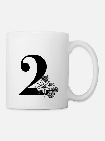 Zahl 2 - Tasse - Weiß