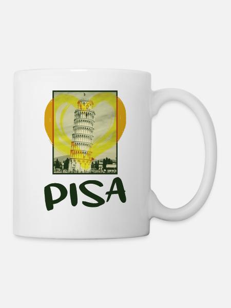 Pisa Italien Stadt Skyline Herz Liebe Heimat - Tasse - Weiß