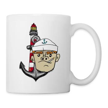 Matrose Anker Leuchtturm - Tasse - Weiß - Rechts