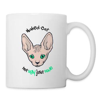 Naked Cat funny Sphynx cat design - Mug - white - Right
