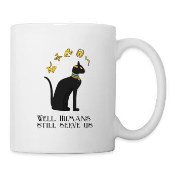 Lustiges Katzendesign mit Hieroglyphen - Tasse - Weiß - Rechts