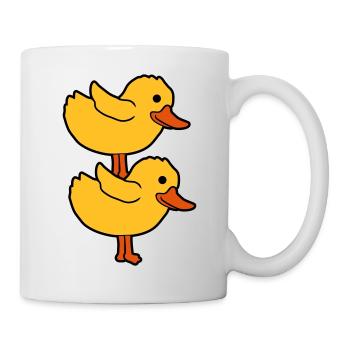 2 poussins empilés l’un sur l’autre - Mug blanc - blanc - Droite