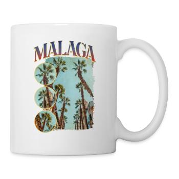 Malaga Spain City Skyline Summer Holiday Palm Trees - Mug - white - Right
