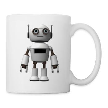Robot blanc avec de grands yeux - Mug blanc - blanc - Droite