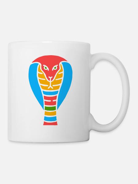 Symbol einer indischen Kobra Schlange - Tasse - Weiß