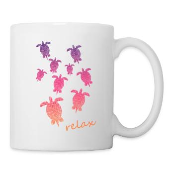 Schildkröten Turtle relax - Tasse - Weiß - Rechts